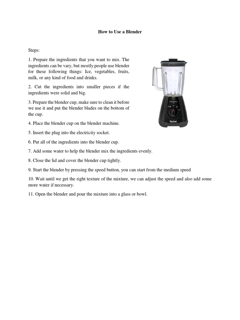 How To Use A Blender PDF