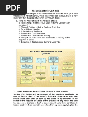Requirements for Lost Title