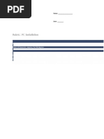 Personal Computer Installation Rubric