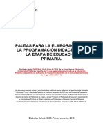 Pautas Elaboración Programación Didáctica Etapa Primaria