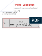 Water Dew Point - Calculation sheet