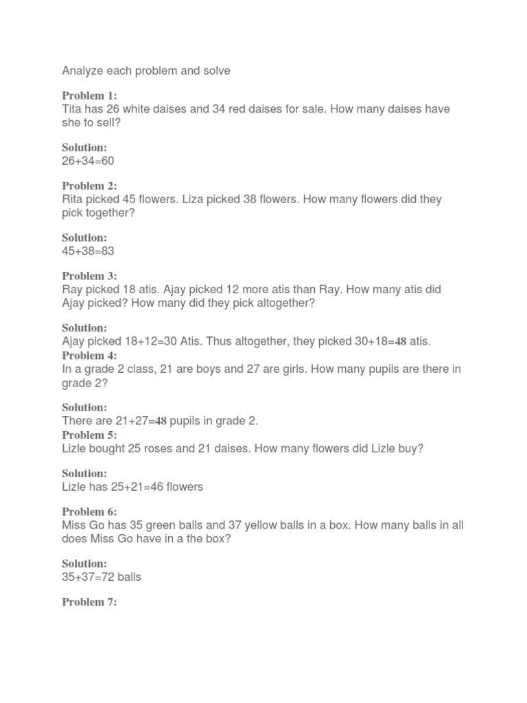 Solving Basic Math Problems | PDF | Languages | Language Arts & Discipline