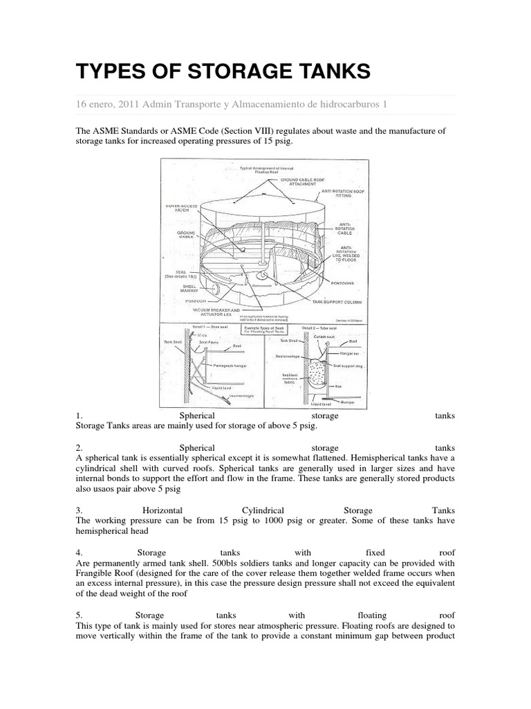 Types of Storage Tanks | Download Free PDF | Cave | Refrigeration