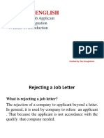 Business English: 1. Rejecting A Job Applicant 2. Letter of Resignation 3. Letter of Introduction