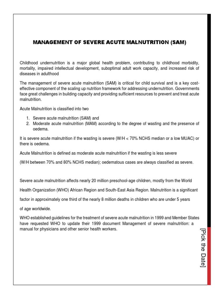 Management of Severe Acute Malnutrition | PDF | Malnutrition | Patient