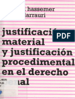 Hassemer, w. &amp; Larrauri, e. - Justificacion Material y Justificacion Procedimental en El Derecho Penal