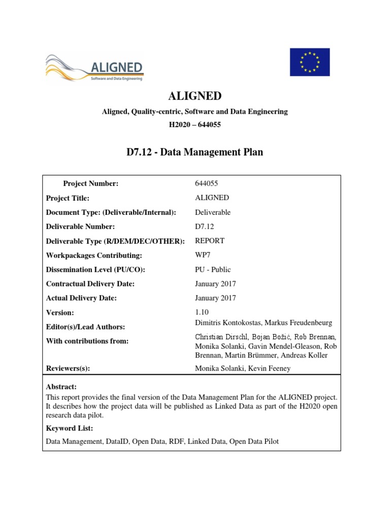 D7.12 Data Management Plan Phase 3 v1.0 | PDF | Metadata | Resource ...