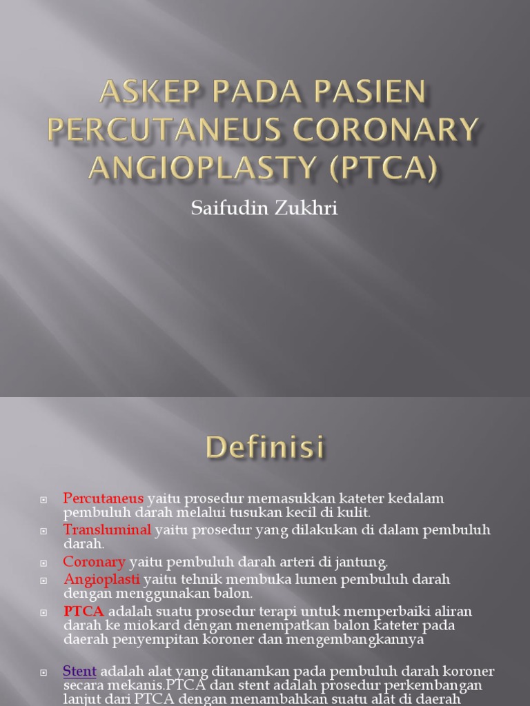 Prosedur PTCA untuk Penyakit Jantung | PDF | Intervensi Koroner ...