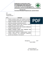 Daftar Tilik Pemantauan Pelaksanaan Prosedur Pemeriksaan Lab