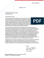 Jurich, Tom Administrative Leave Letter From President