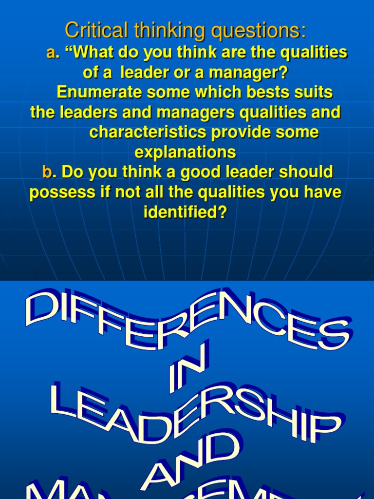 Differences in MGT and Leadership | PDF | Leadership | Nursing