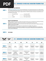 Half Marathon Advanced Training Plan- Kilometers
