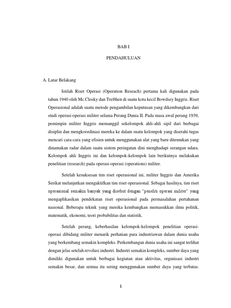 Makalah Riset Operasi