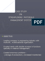 Case Study ON Streamlining Materials Management System