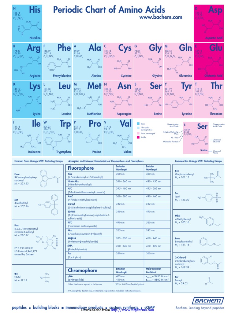 Periodic Chart of Amino Acids | Cysteine | Amino Acid