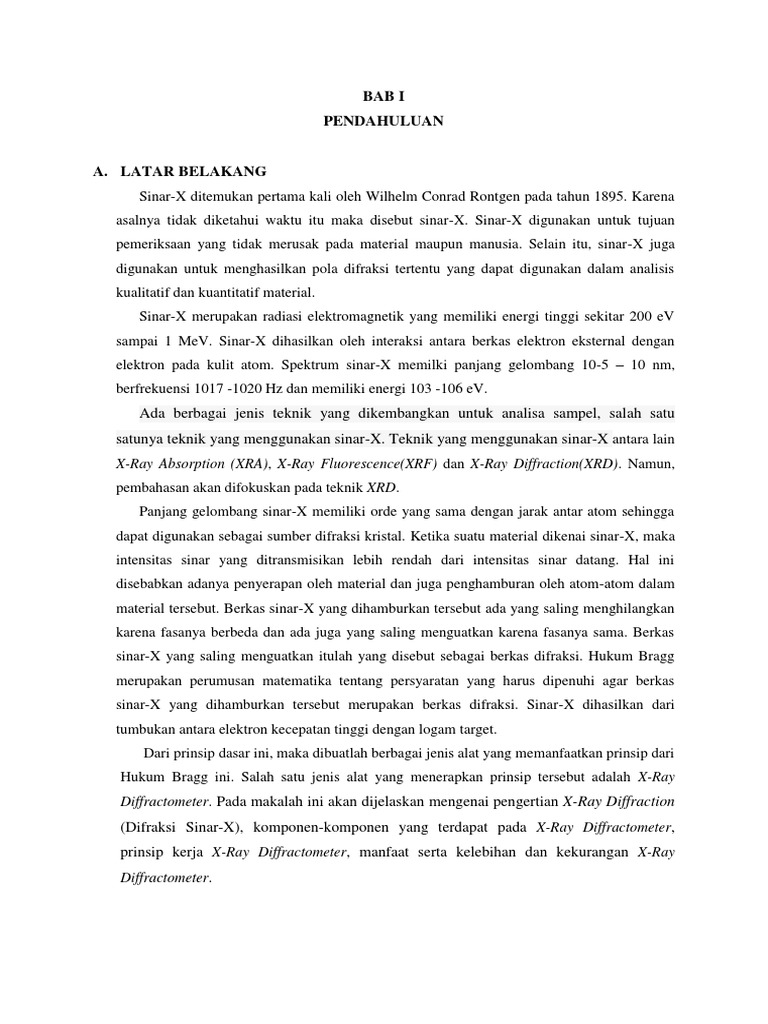 Makalah Kimia Xrd Xrf Docx