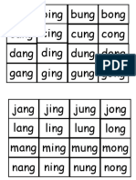 Bang Bing Bung Bong Cang Cing Cung Cong Dang Ding Dung Dong Gang Ging Gung Gong