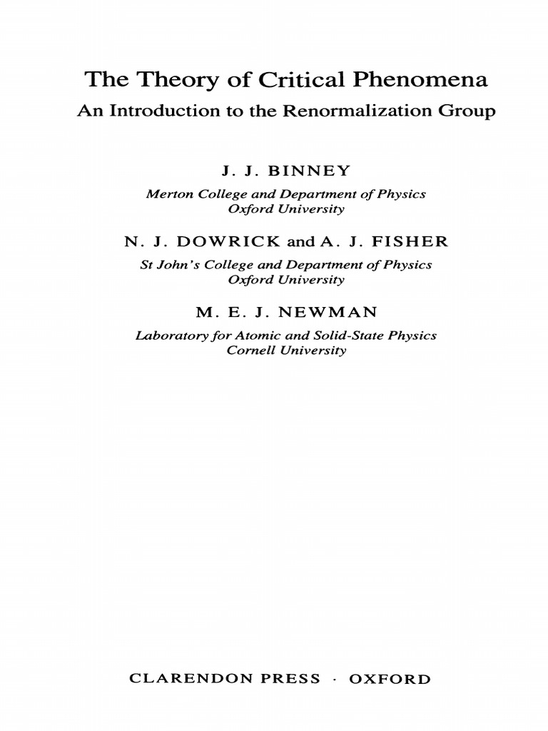 J.J. Binney, N. J. Dowrick, A. J. Fisher, and M. E. J.