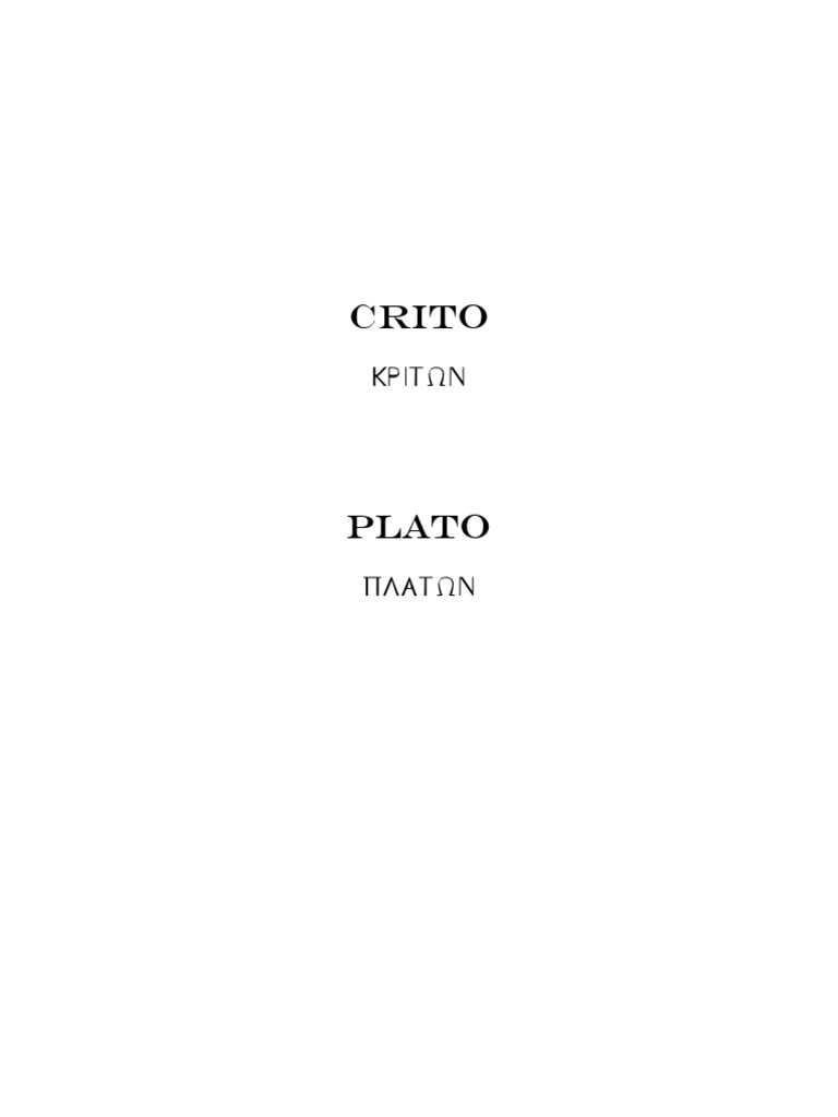 Crito Plato Pdf Pdf Socrates Religion And Belief