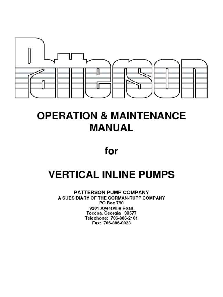 Vertical Inline Pump Maintenance Manual | PDF | Pump | Bearing (Mechanical)