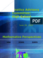 Mathematics Advisory Committee: High School: June 26, 2008