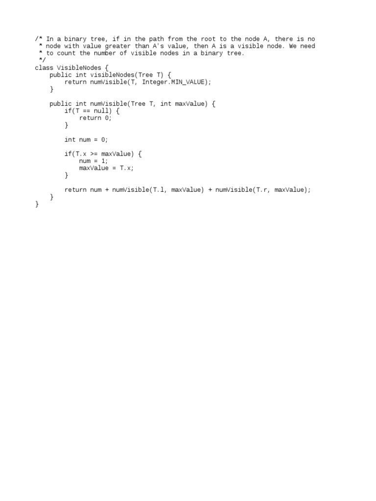Visible Nodes Binary Tree | PDF