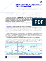 Sistemas de ecuaciones, matemáticas y calculadoras