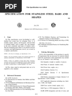 Specification For Stainless Steel Bars and Shapes: This Specification Was Added