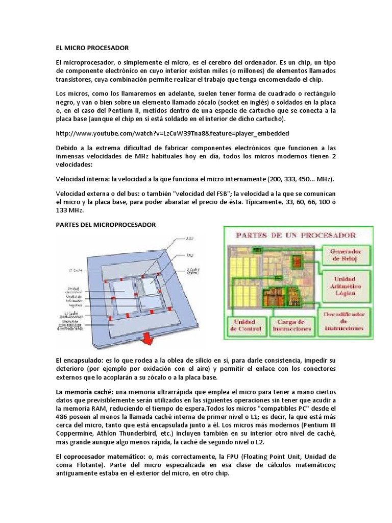 Resumen Clase 4 El Micro | PDF | Microprocesador | Compatibles con PC Ibm