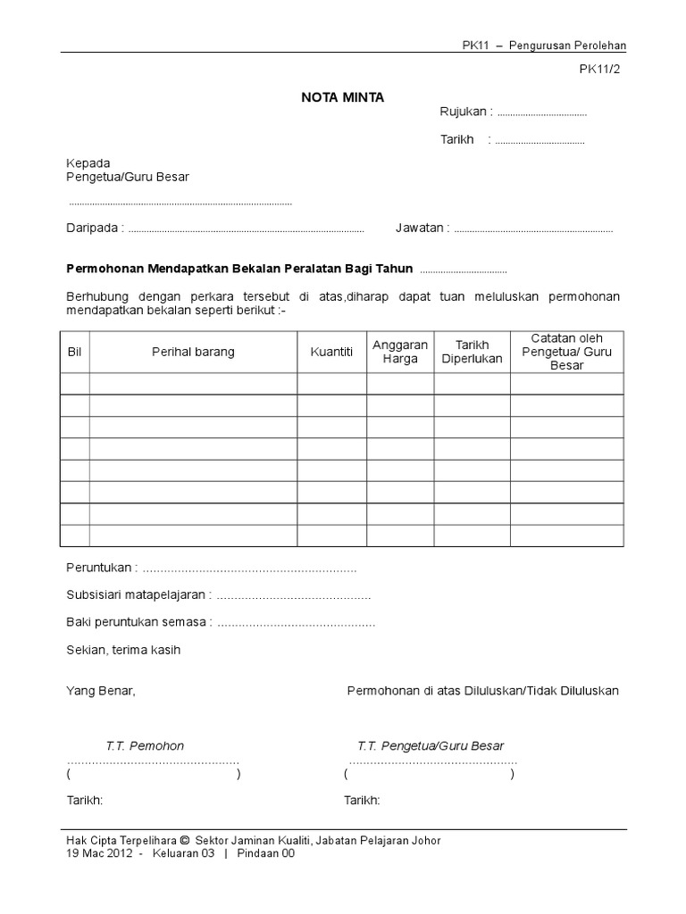 PK 11 2 Nota Minta | PDF