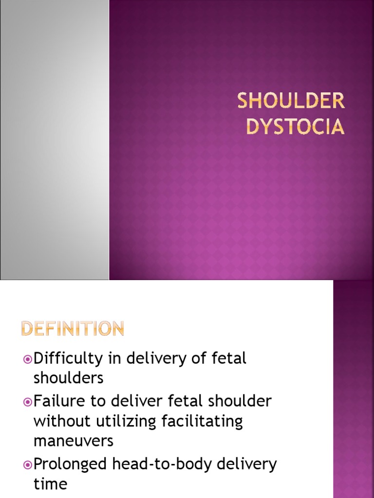 Shoulder Dystocia.ppt Childbirth Anatomical Terms Of Motion