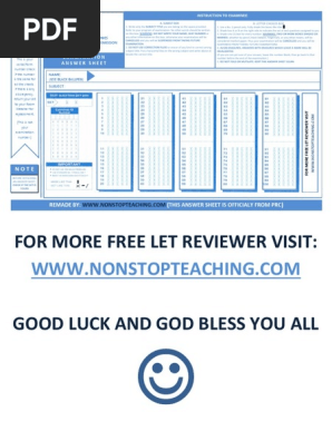 Sample Answer Sheet