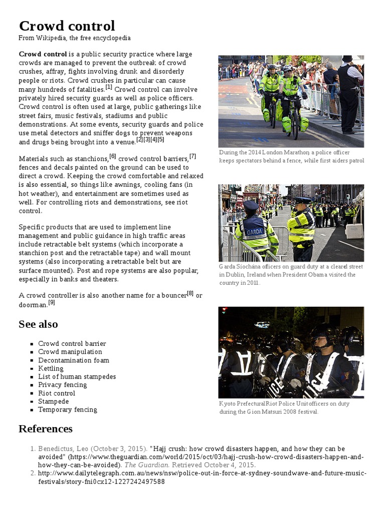 Crowd Control: See Also | PDF | Law Enforcement | Crime & Violence