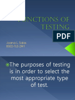 Functions of Testing