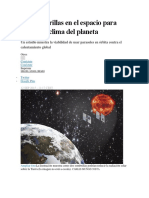 Dos Sombrillas en El Espacio para Enfriar El Clima Del Planeta