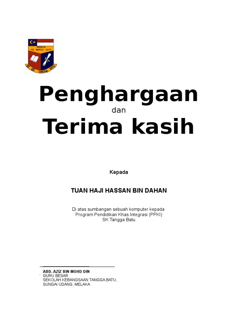 Sijil Penghargaan Sumbangan Pdf