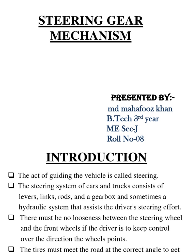 Steering Gear Mechanism | PDF | Steering | Axle