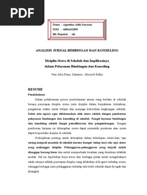 Analisis Jurnal Bimbingan Dan Konseling Pdf