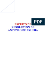 Declaración testimonial de anticipo de prueba