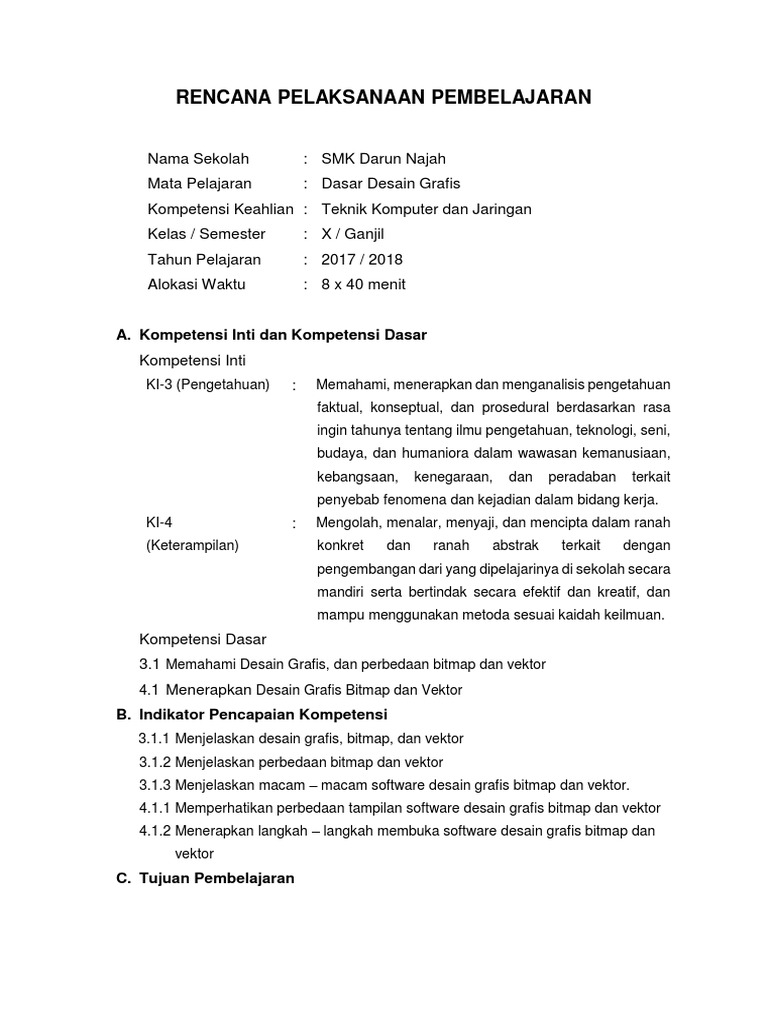 8 Rpp Dasar Desain Grafis X Tkj