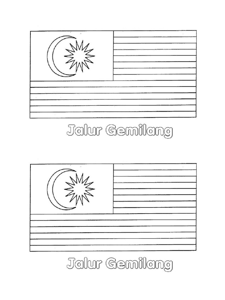 Bendera Malaysia Hitam Putih