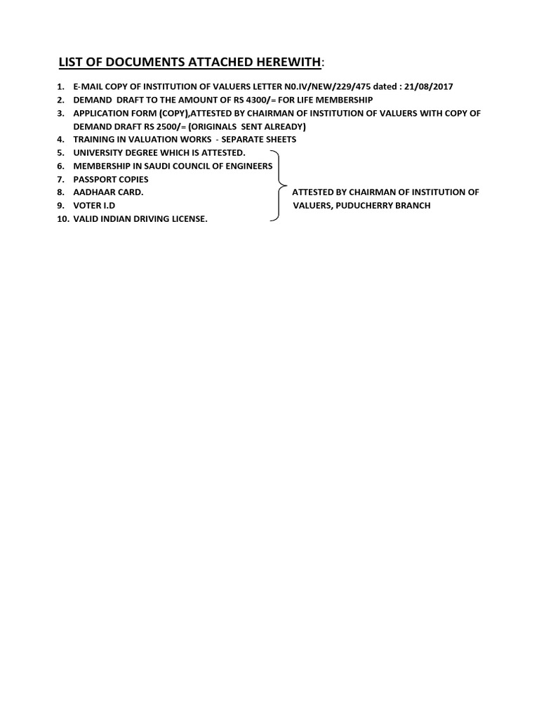 List of Documents | PDF | Finance & Money Management