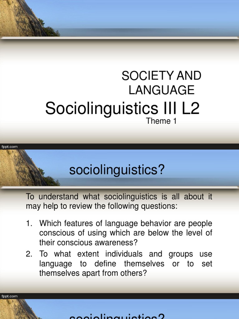Introduction to Sociolinguistics | PDF | Sociolinguistics | Linguistics