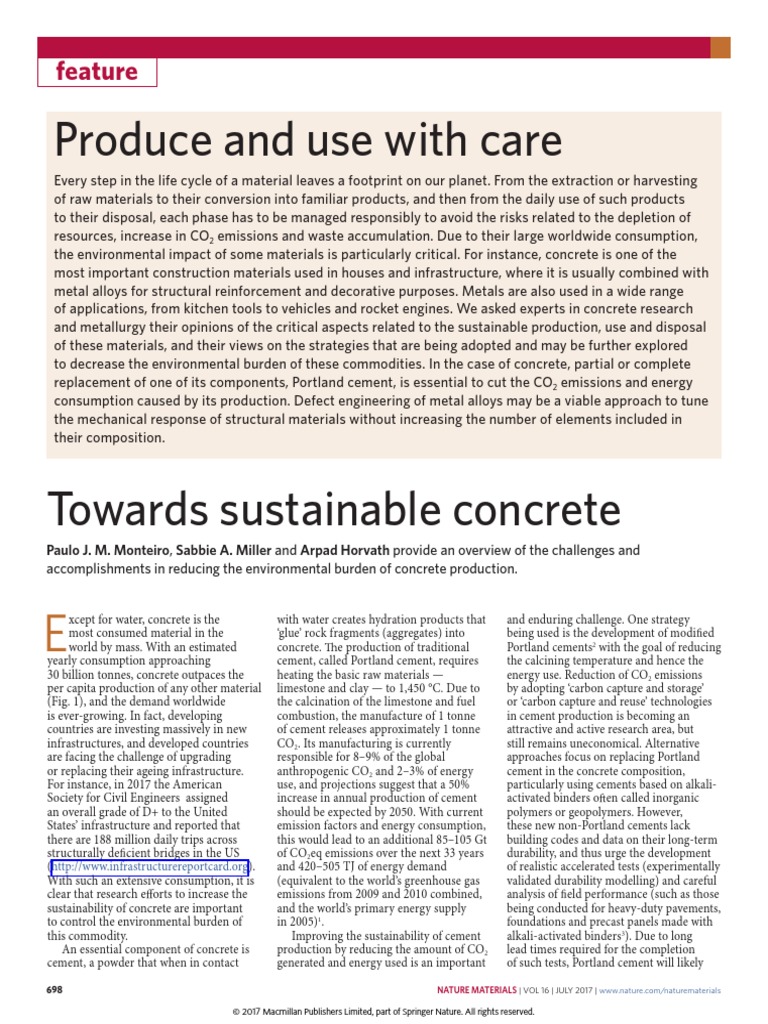Sustainable Concrete Innovations | PDF | Carbon Capture And Storage ...