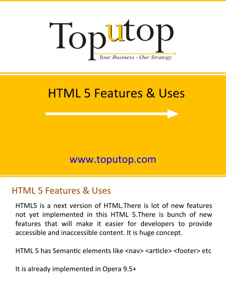 HTML5 Features and Uses | PDF