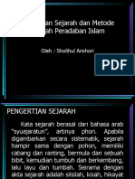 PENGERTIAN DAN METODE SEJARAH ISLAM