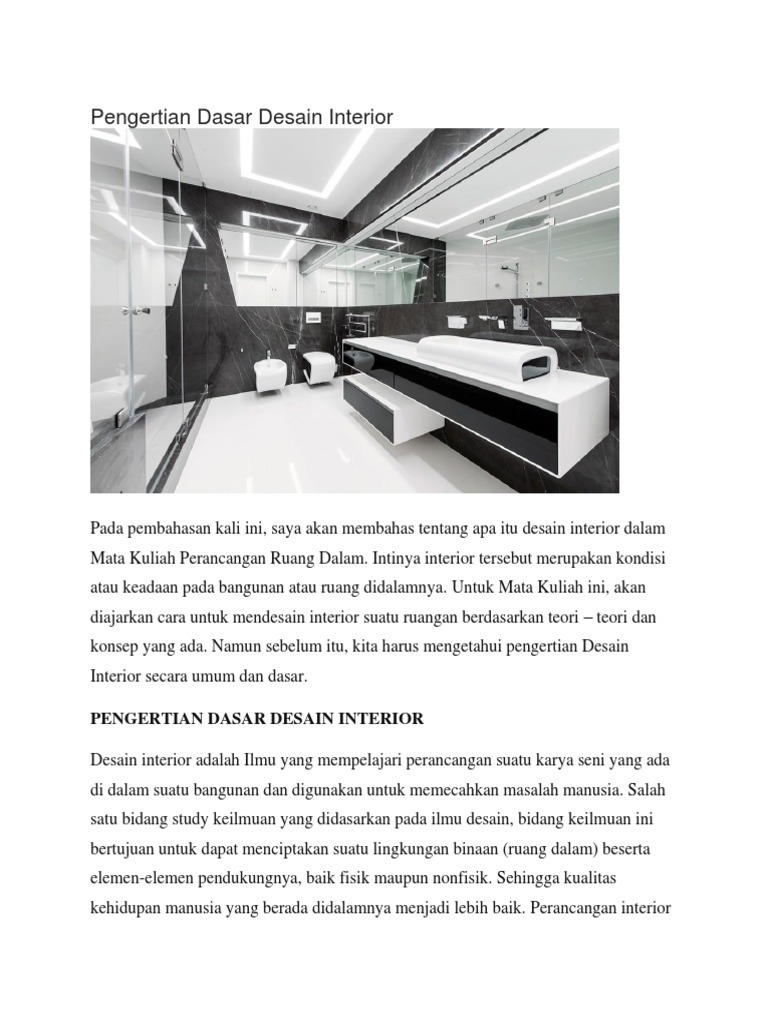 Pengertian Dasar Desain Interior | PDF