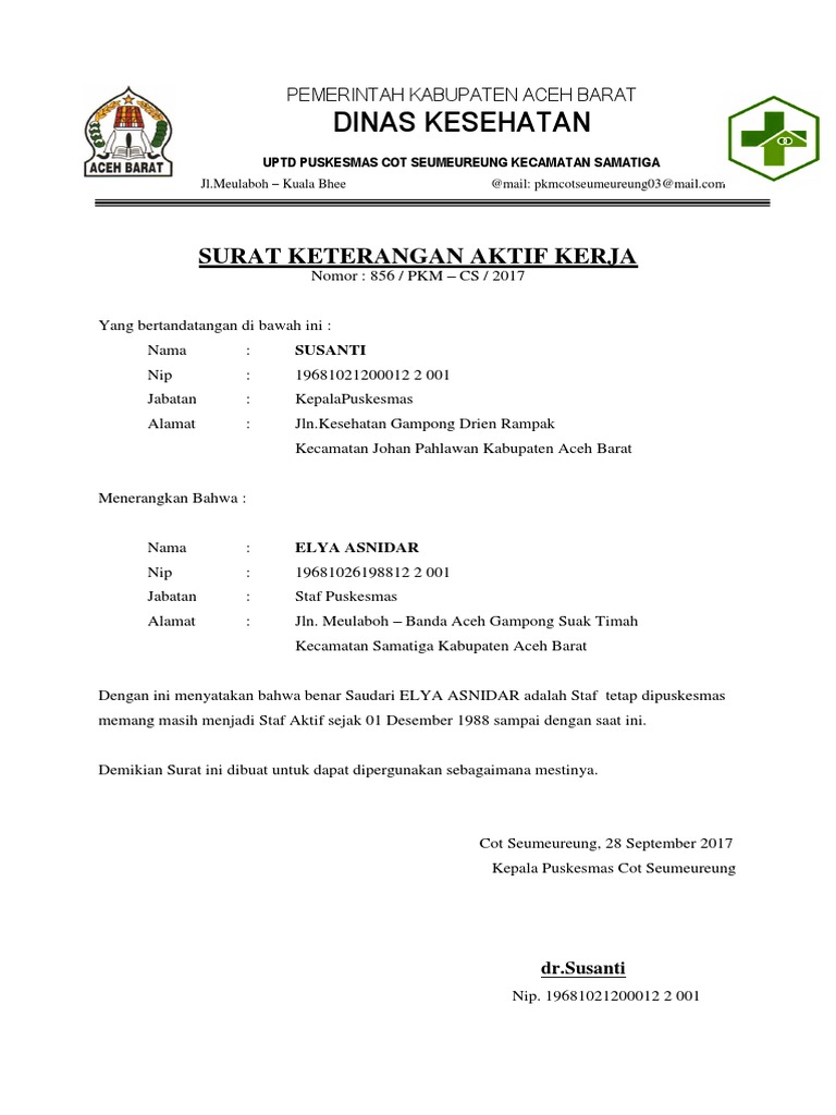 Contoh Surat Pernyataan Kerja Di Puskesmas - Contoh Surat Izin Tidak Masuk Kuliah Karena Sakit Ada Acara Tugas / Ketika anda melamar pekerjaan di perusahaan tertentu dan anda diterima bekerja disana, tentu saja pihak perusahaan ingin agar anda.