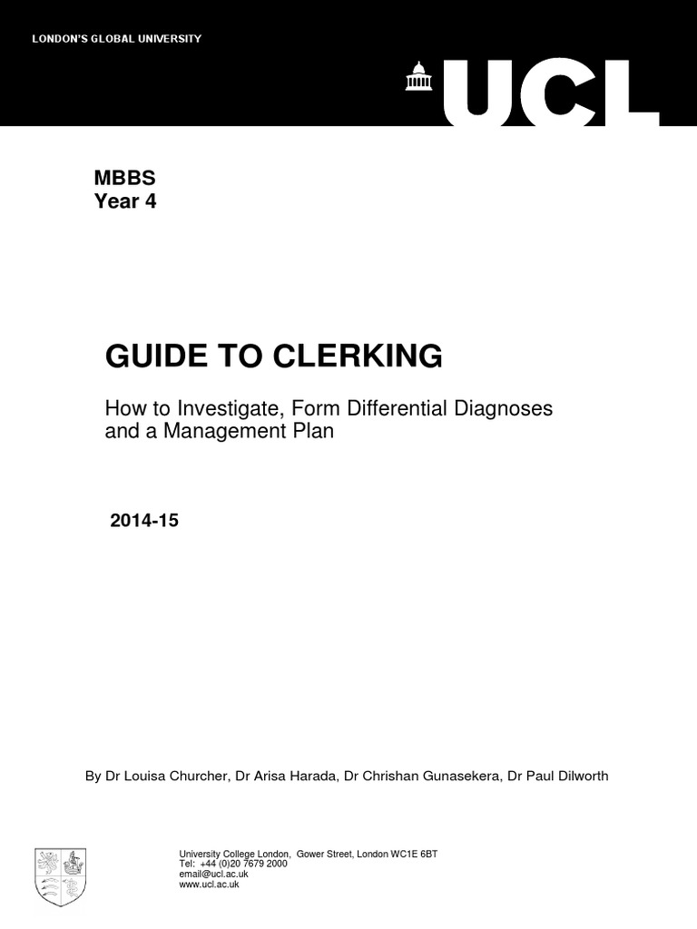 Guide To Clerking 2014 | PDF | Myocardial Infarction | Chronic ...