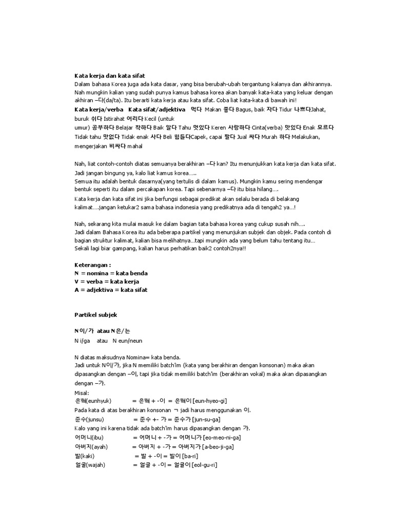 Kata Kerja Dan Kata Sifat